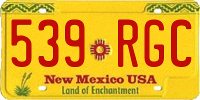NM license plate 539RGC