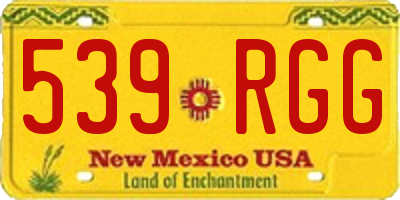 NM license plate 539RGG