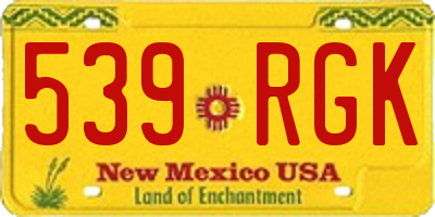 NM license plate 539RGK