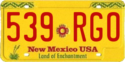 NM license plate 539RGO