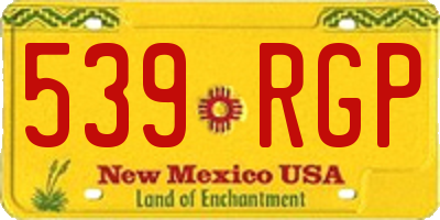 NM license plate 539RGP
