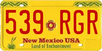 NM license plate 539RGR