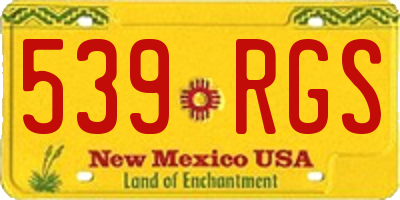 NM license plate 539RGS