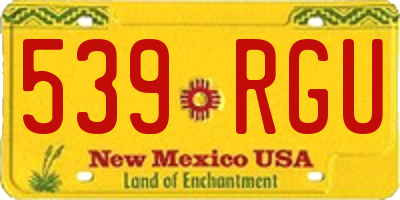 NM license plate 539RGU