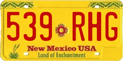 NM license plate 539RHG