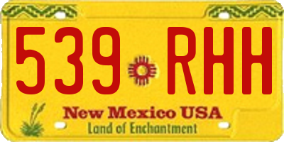 NM license plate 539RHH