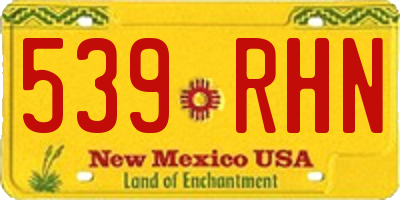 NM license plate 539RHN