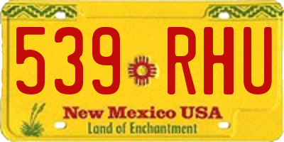 NM license plate 539RHU