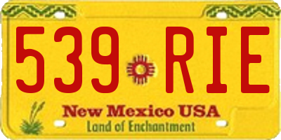 NM license plate 539RIE