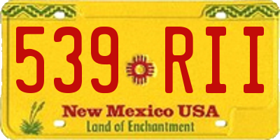 NM license plate 539RII