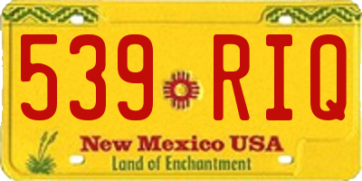 NM license plate 539RIQ