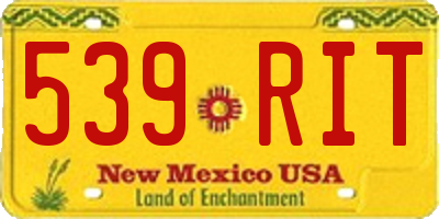 NM license plate 539RIT