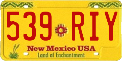 NM license plate 539RIY