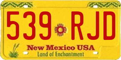 NM license plate 539RJD