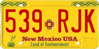 NM license plate 539RJK