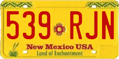 NM license plate 539RJN