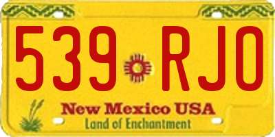 NM license plate 539RJO