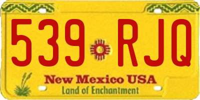 NM license plate 539RJQ