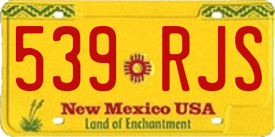 NM license plate 539RJS