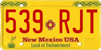 NM license plate 539RJT