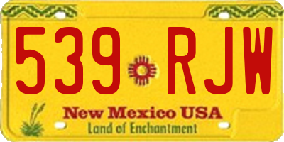 NM license plate 539RJW