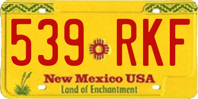 NM license plate 539RKF