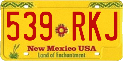 NM license plate 539RKJ