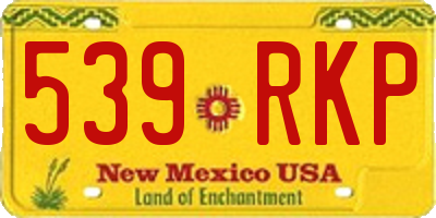 NM license plate 539RKP