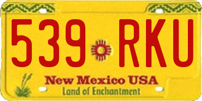 NM license plate 539RKU