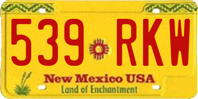 NM license plate 539RKW