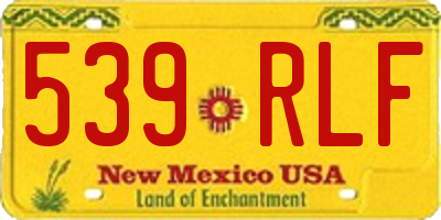 NM license plate 539RLF