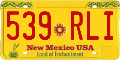 NM license plate 539RLI