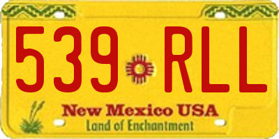 NM license plate 539RLL
