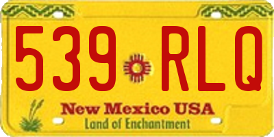 NM license plate 539RLQ