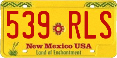 NM license plate 539RLS