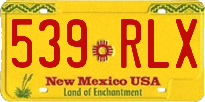 NM license plate 539RLX