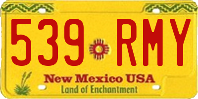 NM license plate 539RMY