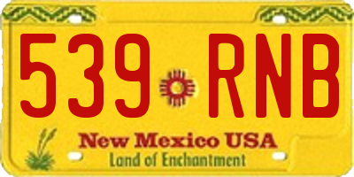 NM license plate 539RNB