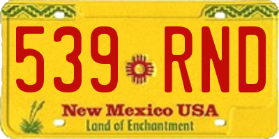 NM license plate 539RND