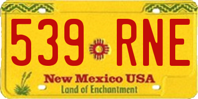 NM license plate 539RNE