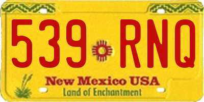 NM license plate 539RNQ