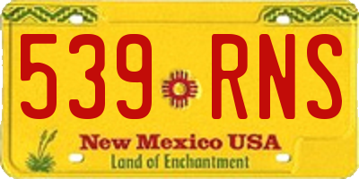 NM license plate 539RNS