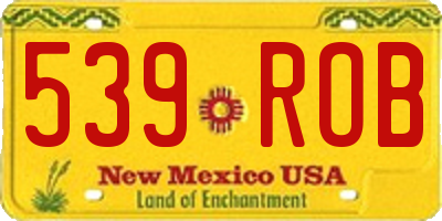 NM license plate 539ROB
