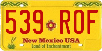 NM license plate 539ROF