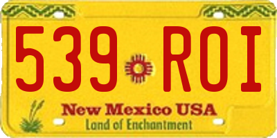 NM license plate 539ROI