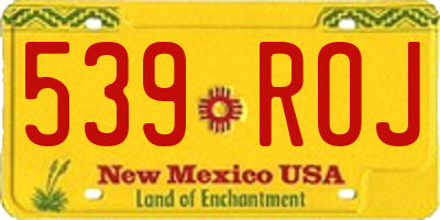 NM license plate 539ROJ