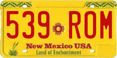 NM license plate 539ROM