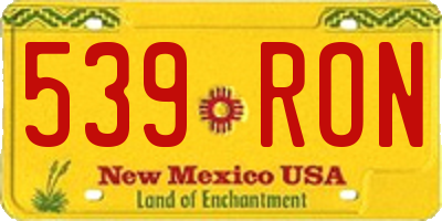 NM license plate 539RON