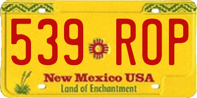 NM license plate 539ROP