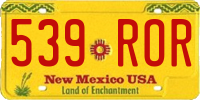 NM license plate 539ROR
